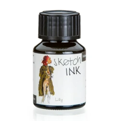 Abbildung von Rohrer &amp; Klingner sketchINK Schreib und Zeichentinte 50ml Flakon Olive Lilly