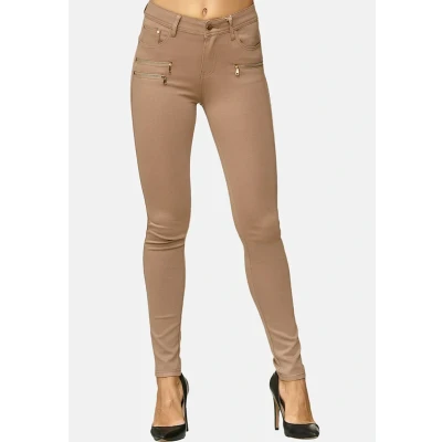 Abbildung von Elara Damen Stretch Hose Skinny Fit Jegging Chunkyrayan H86 2 Dk.Beige 40 (L)