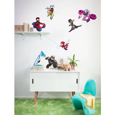 Abbildung von Komar Wandtattoo Spidey and His Amazing Friends Chasing Größe 50 x 70 cm Marvel, Wandsticker, Kinderzimmer, Aufkleber, Bunt