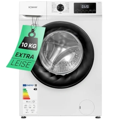 Abbildung von Bomann® Waschmaschine 10kg max. 1400 U/min 10 Jahre Motor Garantie effizienter, leiser &amp; langlebiger Invertermotor 15 Programme Endzeitvorwahl LED Display Washing Machine WA 7110