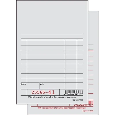 Abbildung von SIGEL Expres 40925 Kassablok, grijs, nummeriert, Blaupapier holländischer Kassenblock 10x16 cm, 10 Stück á 2x50 Blatt