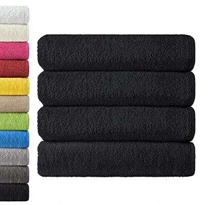Abbildung von NatureMark 4er Pack Duschtücher, Größe 70x140cm, Schwarz, 100% Baumwolle