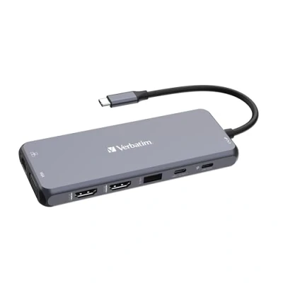 Abbildung von Verbatim USB C Hub 14 in 1, Multiport Adapter auf HDMI, VGA, RJ45, USBA A und PD, mit SD Kartenleser, für Mac, MacBook Pro/Air, iPad Pro, Thinkpad, Windows Computer, Laptop Co