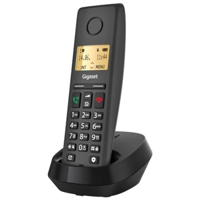 Abbildung von Gigaset Pure 220 DECT Telefon mit Call Block Taste und Freisprechfunktion Hörgerätekompatibel, Adressbuch 80 Kontakten, anthrazit schwarz [Kompatibel in DE, IT, FR, NL, BE, Che, AUT]