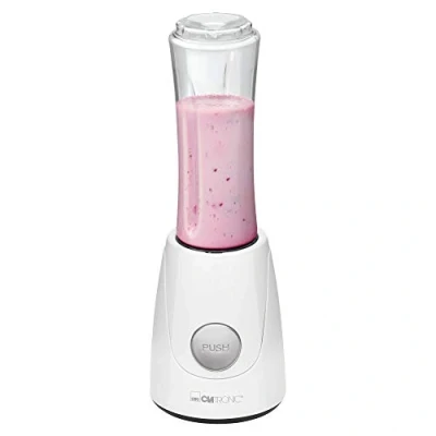 Abbildung von Clatronic® Smoothie Maker für Smoothies &amp; Shakes Mixbehälter als Trinkbecher zu verwenden Shaker auch Suppen oder Saucen Mixer zum Pürieren, Zerkleinern Shaken 250W SM 3593 weiß