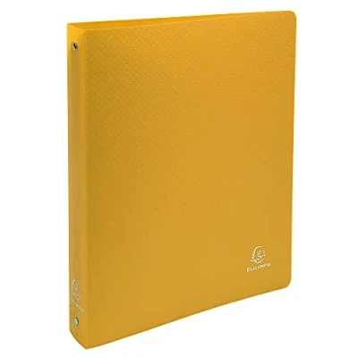 Abbildung von Exacompta 512809E Ringbuch OPAK DIN A4 aus mittelfestem Kunststoff mit 4 Ringen 40 mm breit gelb ideal für Schule und Büro Ringhefter Ringordner Ringbuchordner