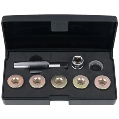 Abbildung von KS TOOLS 150.4935 Reparatursatz, Ölablassschraubengewinde M18x1,5 Kunststoffkoffer