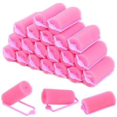 Abbildung von 30 Stück Schaum Schwamm Lockenwickler Haar Rollen rosae Haarrollen weicher nicht weh tun Styling Friseur Tools für Frauen und Kinder (25 mm)