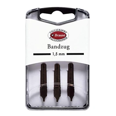 Abbildung von Clairefontaine Brause 318015B Packung mit 3 Bandzugfeder, 1, 5mm, ideal für gotische Buchstaben, die Kalligraphie, 1 Pack