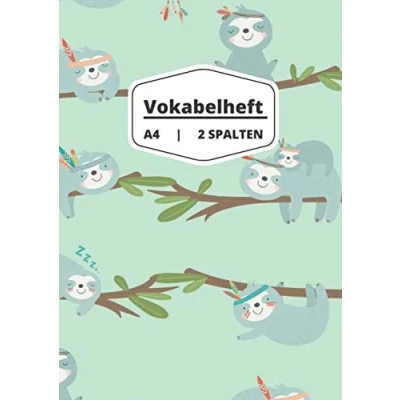Abbildung von Vokabelheft A4 2 Spalten: liniertes Schulheft in DIN Format mit 70 Seiten fuer Vokabeln und Fremdsprachen ( Englisch, Franzoesisch,italenisch latein etc.)