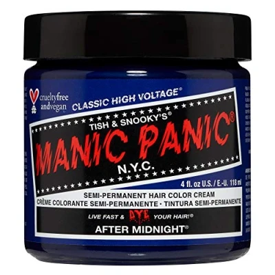 Abbildung von Manic Panic After Midnight Classic Creme, Vegan, Cruelty Free, Blue Semi Permanent Hair Dye 118ml