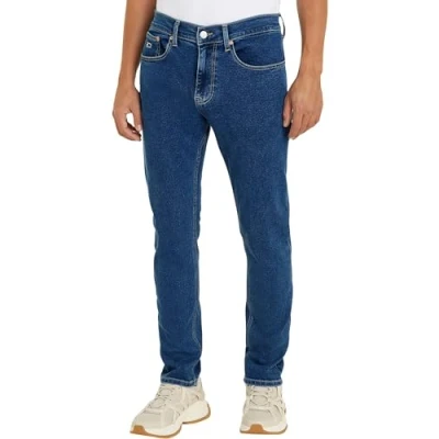 Abbildung von Tommy Jeans Herren Hose Austin Slim Fit, Blau (Denim Medium), 32W/34L
