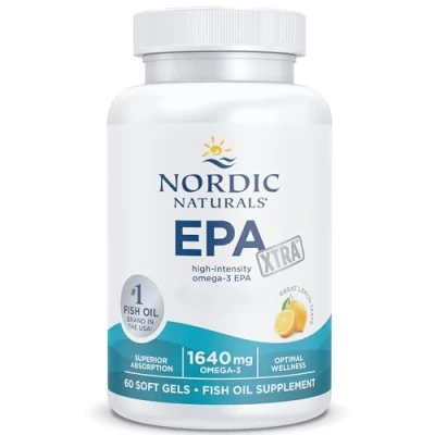 Abbildung von Nordic Naturals, EPA Xtra, 1640mg Omega 3, Fischöl mit und DHA, Zitronengeschmack, 60 Weichkapseln, Laborgeprüft, Sojafrei, Glutenfrei, Ohne Gentechnik