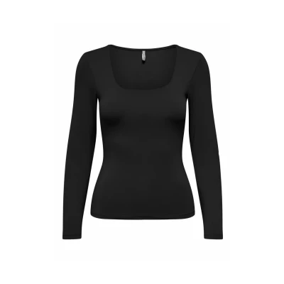 Abbildung von ONLY Damen ONLEA L/S 2 Way DEEP Neck JRS NOOS Top, Black, XS