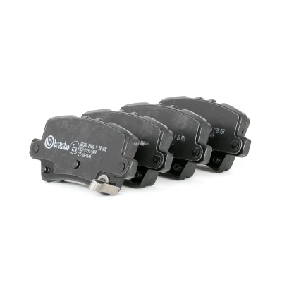 Abbildung von BREMBO P 28 038 Bremsbelagsatz mit akustischer Verschleißwarnung Bremssattelschrauben ohne Zubehör HONDA: CIVIC 8 Hatchback