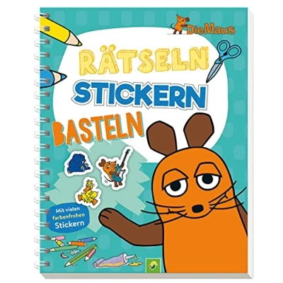 Abbildung von Die Maus Rätseln, Stickern, Basteln: Sendung Mit der Maus. vielen farbenfrohen Stickern. Für Kinder ab 4 Jahren