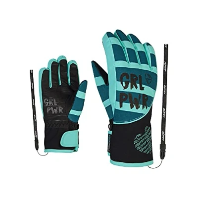 Abbildung von Ziener Mädchen LIWA Ski Handschuhe/Wintersport wasserdicht, Primaloft, modisch, Blue sea.arcadian Green, 5
