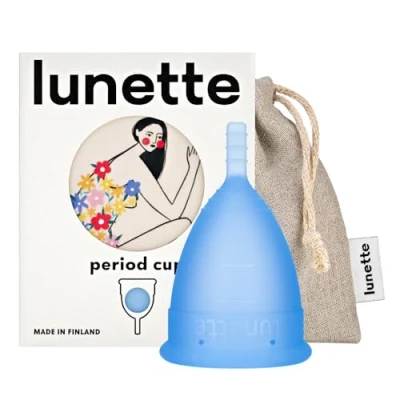 Abbildung von Lunette Menstruationstasse Blau Model 2 für normale oder starke Blutung