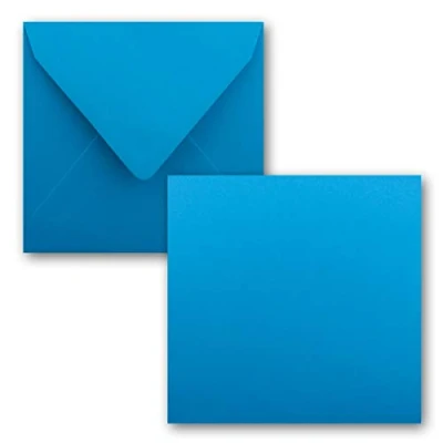 Abbildung von Quadratisches Einzelkarten Set 15 x cm mit Brief Umschlägen Azurblau 25 Stück für Grußkarten &amp; mehr FarbenFroh by GUSTAV NEUSER