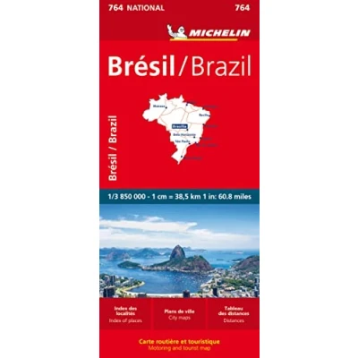Abbildung von Michelin Brasilien: Straßen und Tourismuskarte 1:3.850.000 (MICHELIN Nationalkarten)