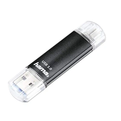 Abbildung von Hama 256GB USB Speicherstick mit 3.0 &amp; microUSB (2 in 1 Stick, z.B. für Android Handy, Tablet, Computer, Notebook, PC, Laptop, MacBook, OTG, 40MB/s) Handy Doppel Memory Stick schwarz