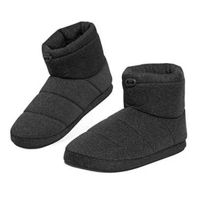 Abbildung von DUNLOP Hausschuhe Herren Warm, Hüttenschuhe mit Memory Foam und fester Sohle (45 EU, Schwarz, numeric_45)