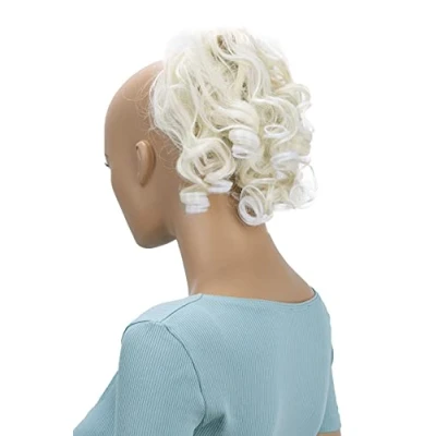 Abbildung von CAISHA Haarteil Haargummi Lena Hochsteckfrisuren Brautfrisuren Voluminös Gelockt Unordentlich Dutt Kunstfaser DM17cm Hellblond Mix G23L