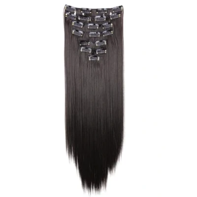 Abbildung von CAISHA XXL 50cm 8 Teile Set CLIP IN EXTENSIONS Nicole Haarverlängerung Haarteil Voluminös Glatt Dunkelbraun CES204