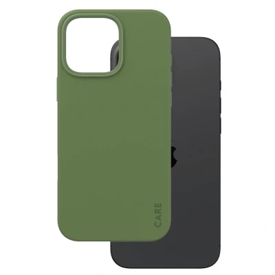 Abbildung von Apple iPhone 16 Pro Max Hülle MagSafe Silikon PanzerGlass Backcover/Hard Case Handyhülle Grün Shockproof/Stoßfest