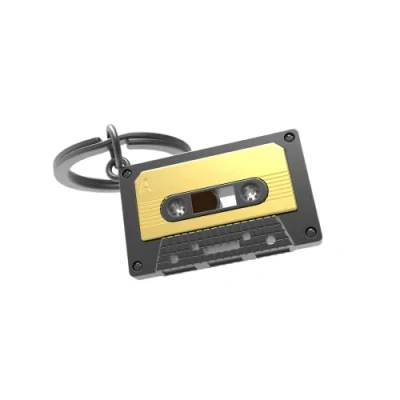 Abbildung von Metalorphose MTM219 04 Schlüsselanhänger, Kassette, Schwarz und goldfarben, Noir et Or, one Size, Einheitsgröße