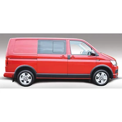 Abbildung von RGM Satz Seitenpanele kompatibel mit Volkswagen Transporter T5 2003 2015 &amp; T6 Langer Radstand Doppel Schiebetür Schwarz