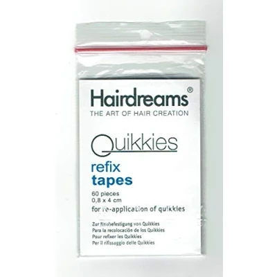 Abbildung von Hairdreams 60 Stück Haarverlängerung Synthetik Hitzebeständig Glatt Gerade Klebeband Refix Tapes
