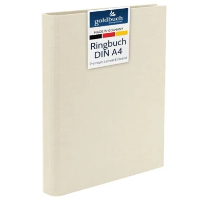Abbildung von goldbuch 37931 Foto Ringbuch, Bella Vista, Album 26 x 32 cm, Fotobuch Ordner aus Leinen, Fotoordner zum Selbstgestalten und Befüllen, Format DIN A4, ideal für Reise &amp; Urlaub, Beige