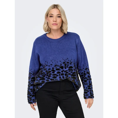 Abbildung von ONLY Carmakoma Caranni Oneck Strickpullover, Damen, Größe: S 42/44, Sodalite blue/black