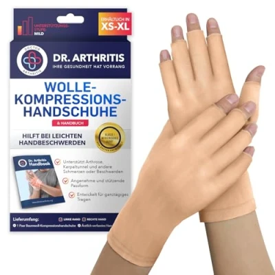 Abbildung von Von Ärzten Entworfen Arthrose Handschuhe/Kompressionshandschuhe, Wärmende Handschue für Frauen &amp; Männer Nützlich Arthritis, Raynauds, RSI, Karpaltunnel [Hautfarbe, Offene Finger,