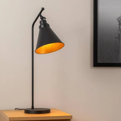 Abbildung von Tischlampe Krasiva Kegel Metall Schwarz und Gold Menzzo