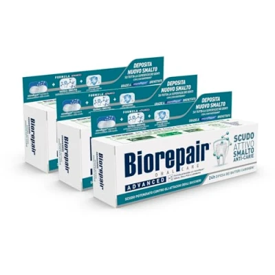 Abbildung von Biorepair, Aktiver Zahnpasta, sofortiger Angriff auf Bakterien, kontinuierliche Verteidigung des Nagellacks, 3 Stück