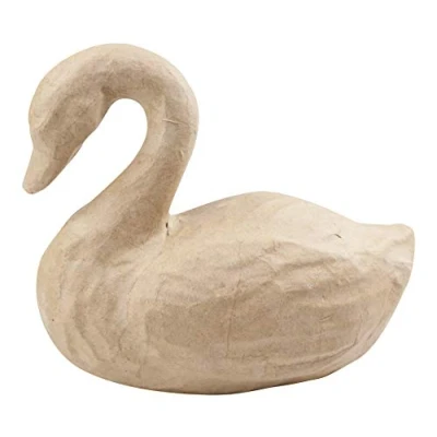 Abbildung von Décopatch SA192C Schwan (aus Pappmaché, Größe S, 16,5 x 8,5 14 cm, zu Personalisieren) 1 Stück natur