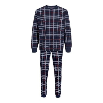 Abbildung von Jack &amp; Jones Jacprinted Set Nachtwäsche navy/red, Herren, Größe: Large, Navy/red