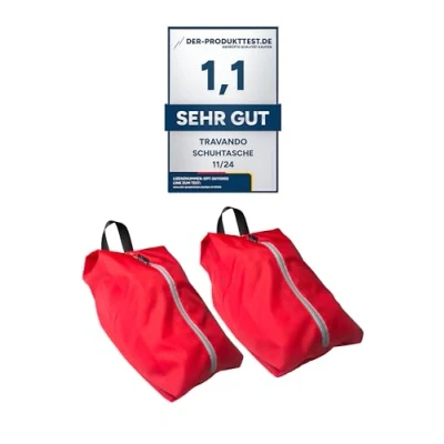 Abbildung von TRAVANDO Schuhtasche 2er Set Wasserfeste Schuhbeutel Reise, Koffer, Gepäck Schmutzabweisender Schuhsack Reise für Schuhe, Urlaub Shoebag Tasche zur Trennung von Schuhen Kleidung Reisezubehör