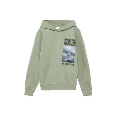 Abbildung von s.Oliver MIT Frontprint Kapuzenpullover für Kinder, Größe: 158/164, Helles olivgrün