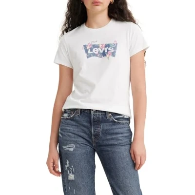 Abbildung von Levi&#039;s THE Perfect TEE Tshirt print, Damen, Größe: XS, Tropical flower fill bright white