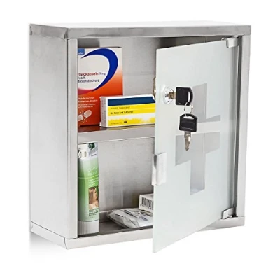 Abbildung von Medizinschrank Arzneischrank Hausapotheke aus Edelstahl &amp; Glas