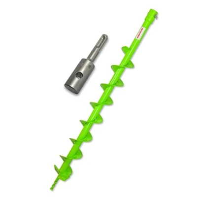 Abbildung von WERHE Erdbohrer 80 mm mit SDS Plus Aufnahme präzise Bohrspitze Pfahlbohrer Bohrer