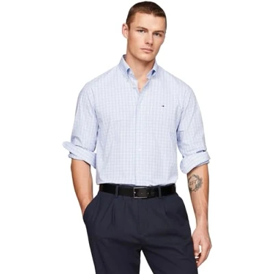 Abbildung von Tommy Hilfiger Business Check Shirt Businesshemd, Herren, Größe: 42, Optic white/ultra blue/multi