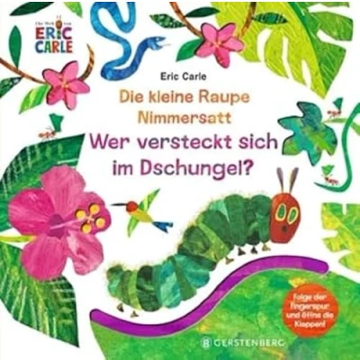 Abbildung von die kleine Raupe Nimmersatt Wer versteckt sich im Dschungel?: Folge der Fingerspur und öffne Klappen!