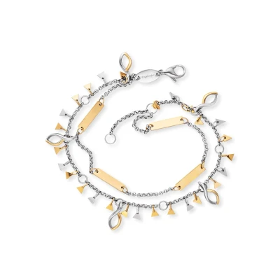 Abbildung von Engelsrufer Duo Damen Triangle Armband und Fußkettchen aus Sterling silber bicolor Charmelemente in gold Karabinerverschluss nickelfrei