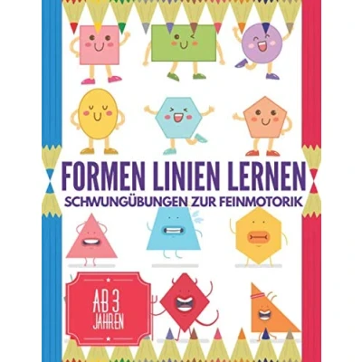 Abbildung von Formen Linien Lernen: Schwungübungen Zur Feinmotorik, Kinder Aktivitätenheft, Vorschulkinder &amp; Kindergarten Buben und Mädchen Ab 3 Jahren.