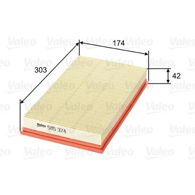 Abbildung von VALEO 585374 Luftfilter 42 174 303 Filtereinsatz FIAT: 500 Hatchback, Panda II Fiorino III Box Body / Estate, PEUGEOT: 207 Hatchback