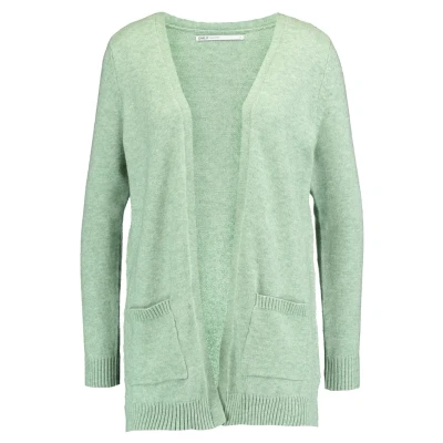 Abbildung von ONLY Damen Lange Strickjacke mit Taschen Stretch Casual Langarm ONLLESLY Open Cardigan Noos Gerippt, Farben:Hellgrün, Größe:XL